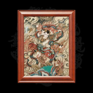 哪吒三太子善勝童子客廳中堂掛畫中壇元帥神像擺件哪吒實木框擺臺