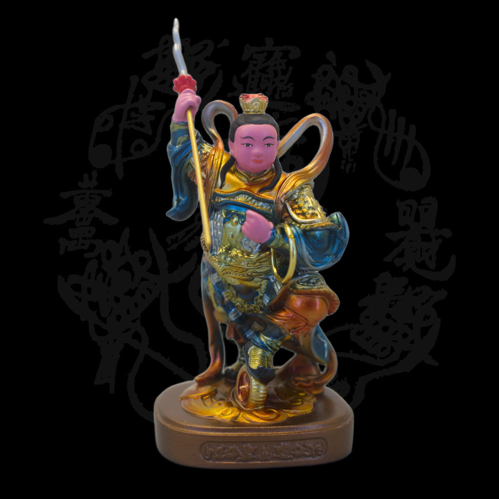 三太子哪吒神像中壇元帥哪吒三太子單輪太子供奉樹脂彩繪擺件